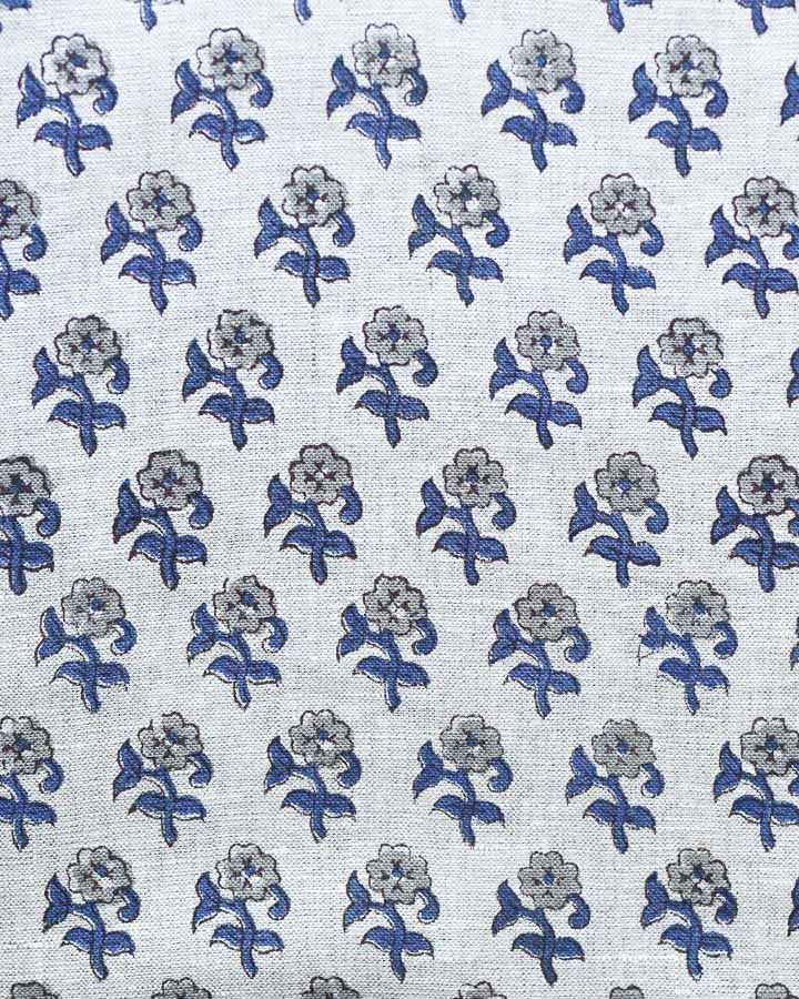 Ashton Hand Block Printed Linen Fabric