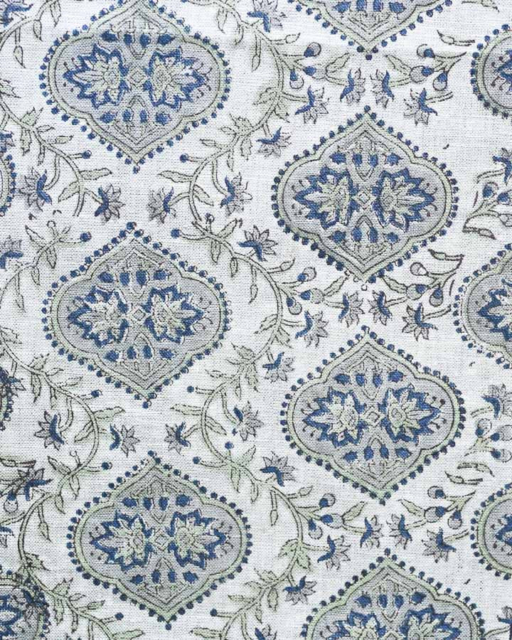 Emerson Hand Block Printed Linen Fabric