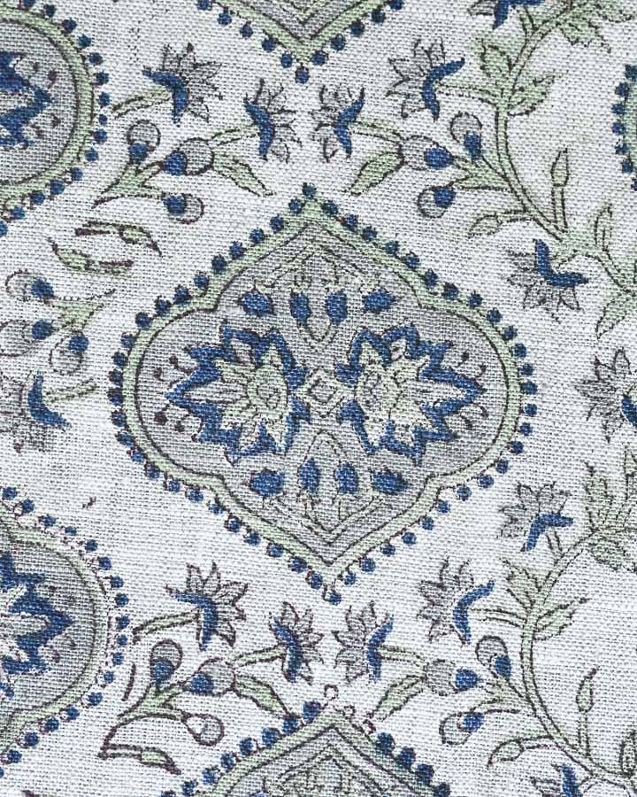 Emerson Hand Block Printed Linen Fabric