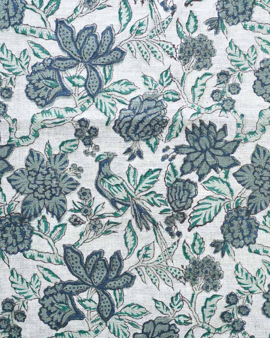 Rowan Hand Block Printed Linen Fabric