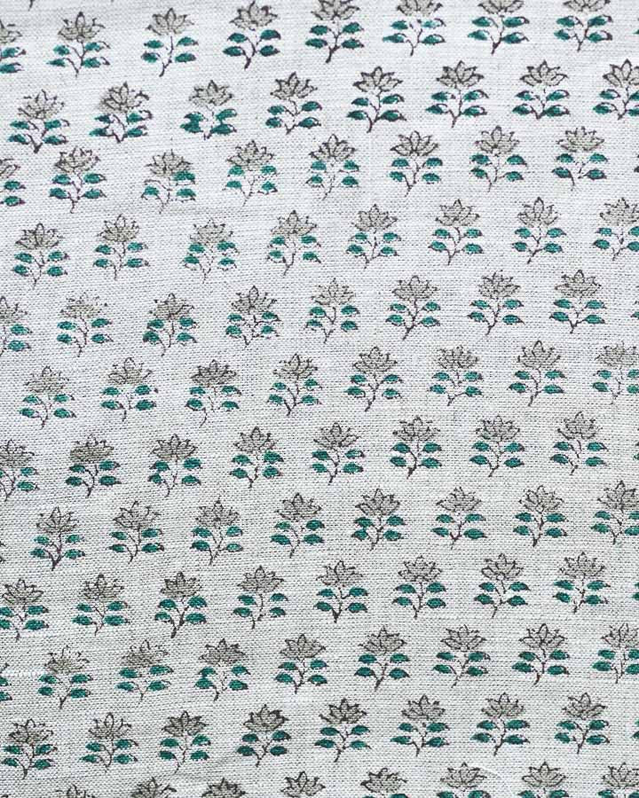 Skyler Hand Block Printed Linen Fabric