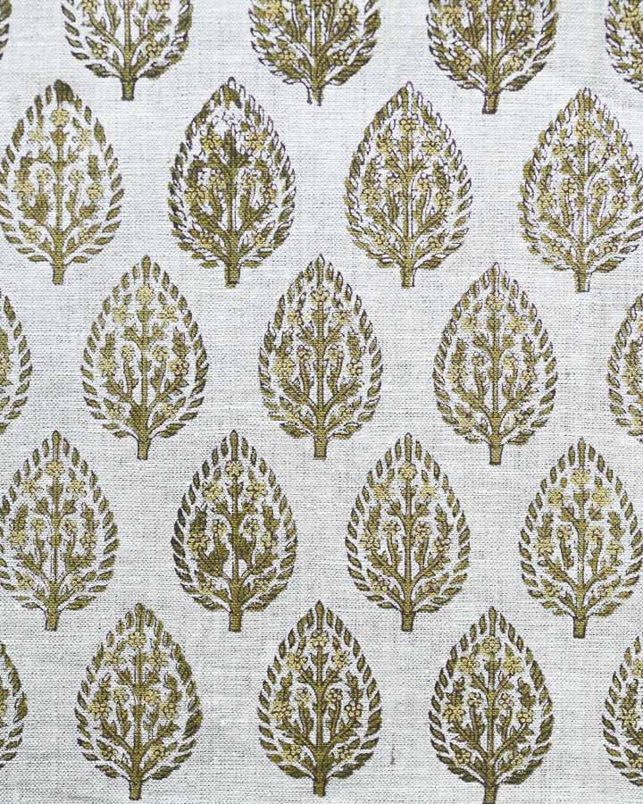 Hazell Hand Block Printed Linen Fabric