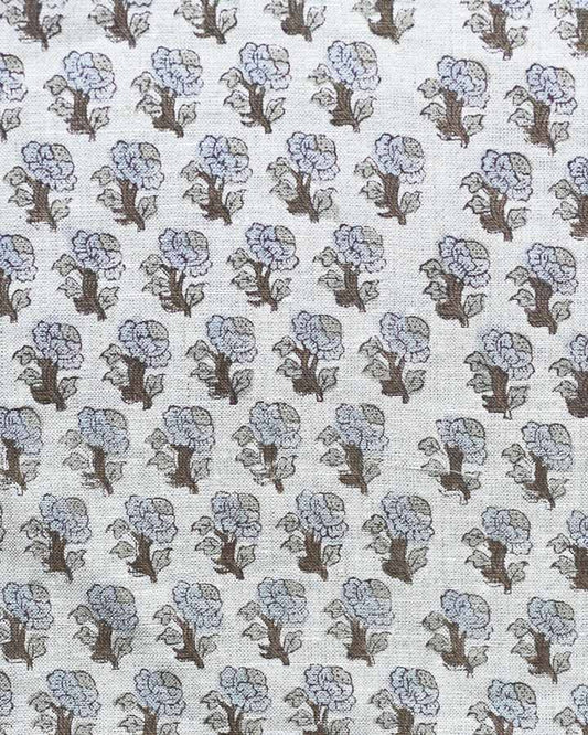 Lucy Hand Block Printed Linen Fabric