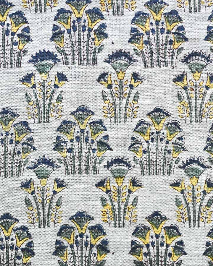 Thalia Hand Block Printed Linen Fabric