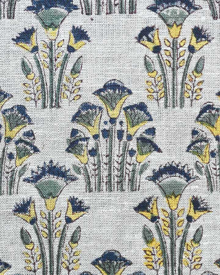 Thalia Hand Block Printed Linen Fabric