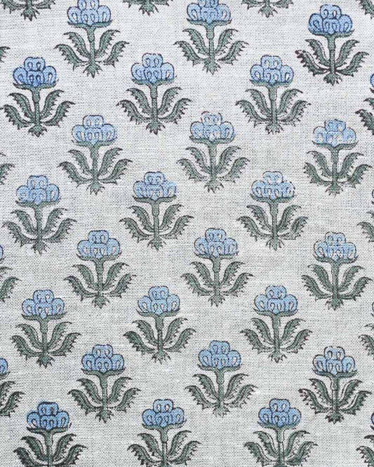 Lumina  Hand Block Printed Linen Fabric