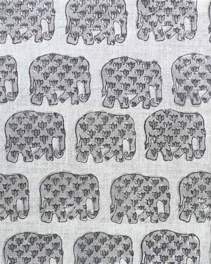 Eleanor Hand Block Printed Linen Fabric