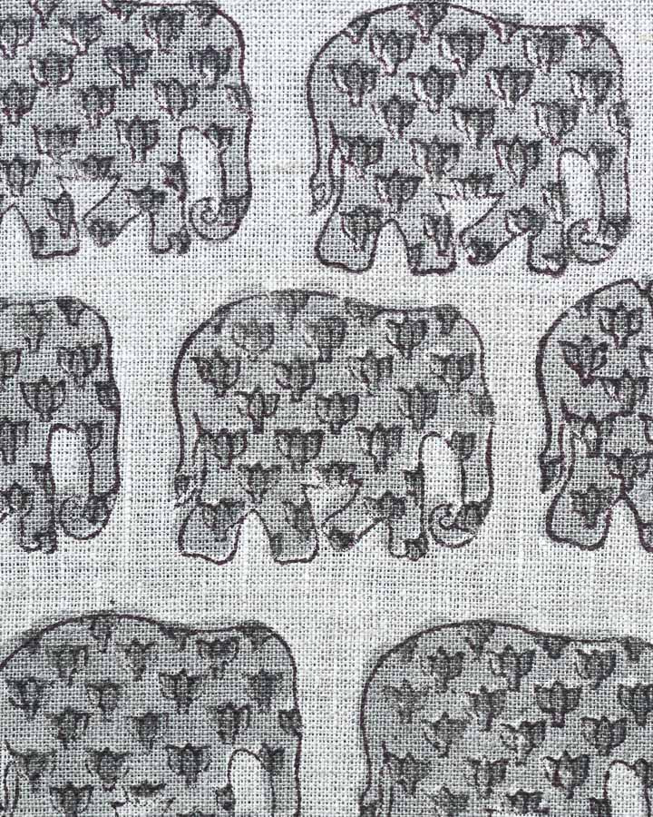 Eleanor Hand Block Printed Linen Fabric