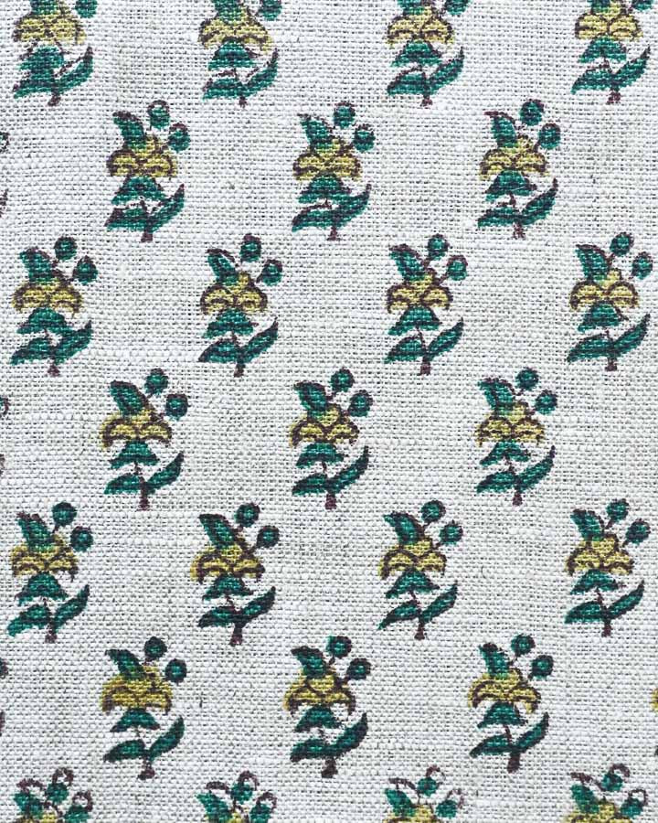 Jace Hand Block Printed Linen Fabric