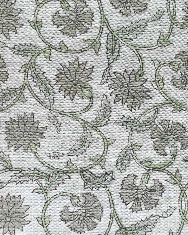 Beatrice Hand Block Printed Linen Fabric