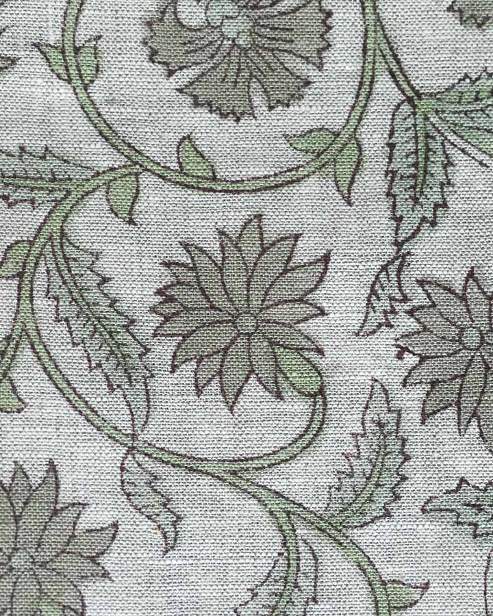 Beatrice Hand Block Printed Linen Fabric