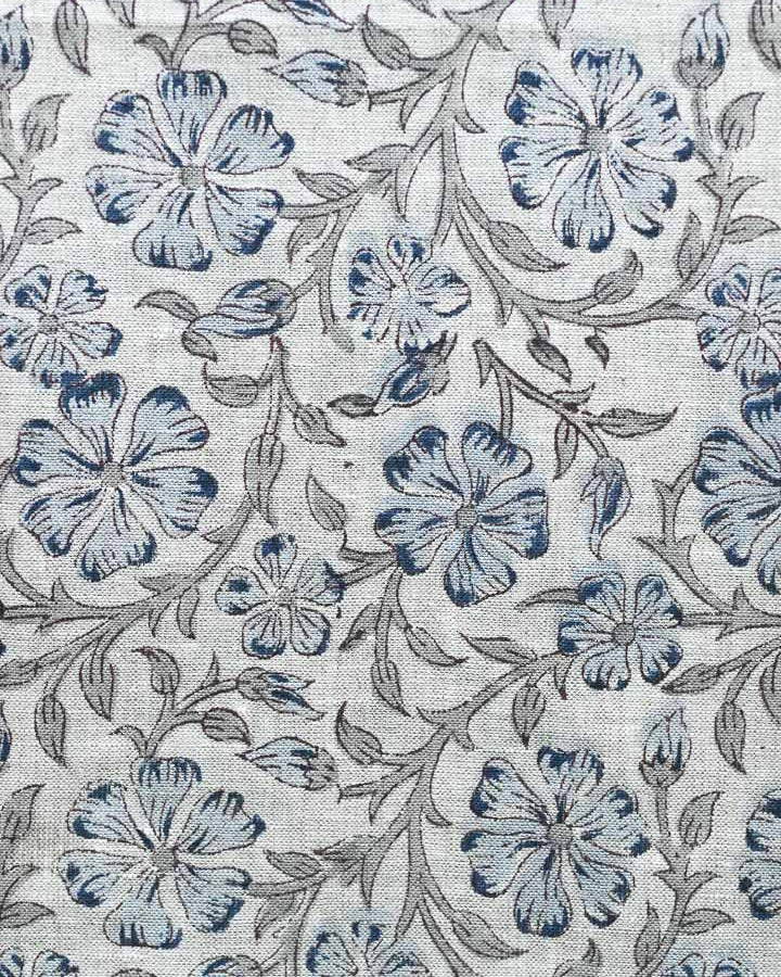 Edward Hand Block Printed Linen Fabric