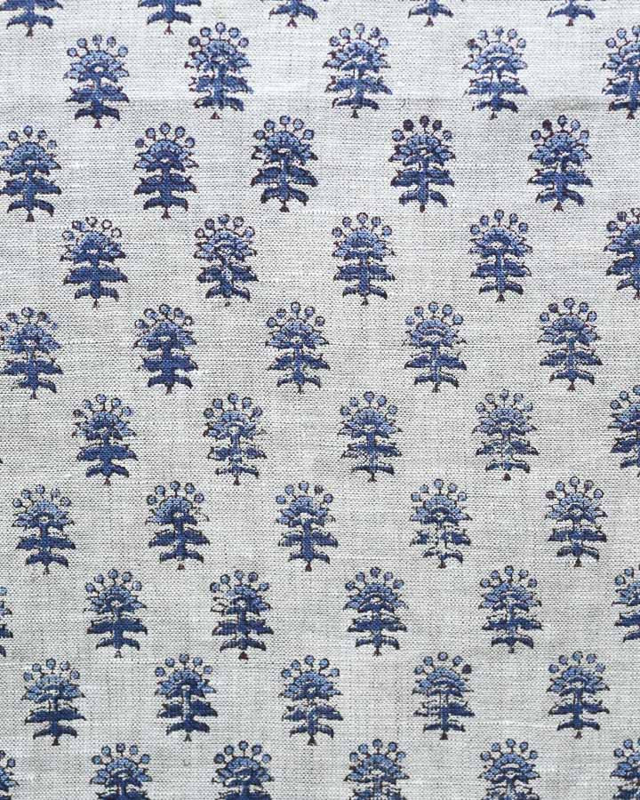 Elijah Hand Block Printed Linen Fabric