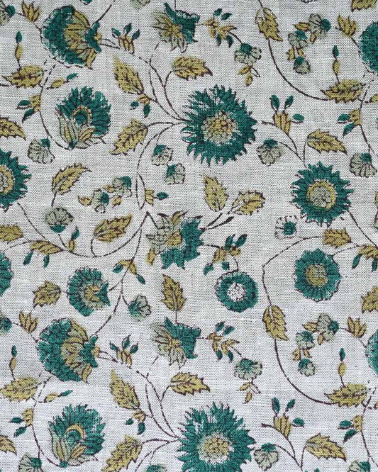 Ophi Hand Block Printed Linen Fabric