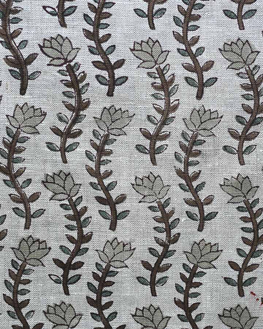 Easea Hand Block Printed Linen Fabric