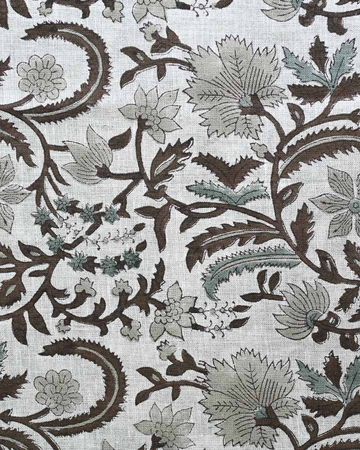 Stella Hand Block Printed Linen Fabric
