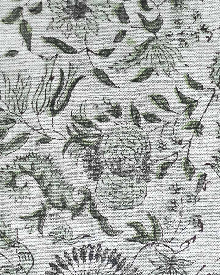 Taylor Hand Block Printed Linen Fabric