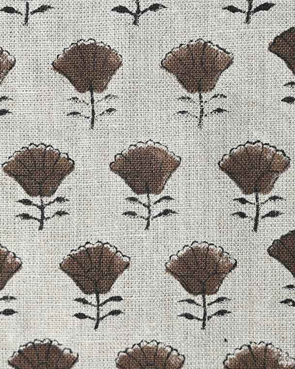Arianna Block Printed Upholstery Linen Fabric