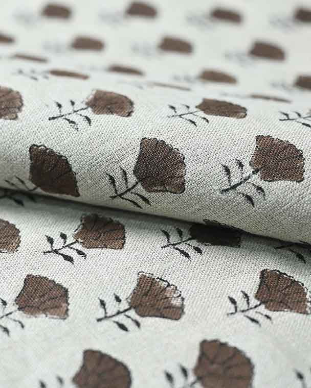 Arianna Block Printed Upholstery Linen Fabric