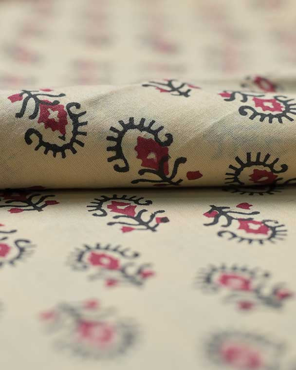 Ida Hand Block Print Indian Cotton Fabric