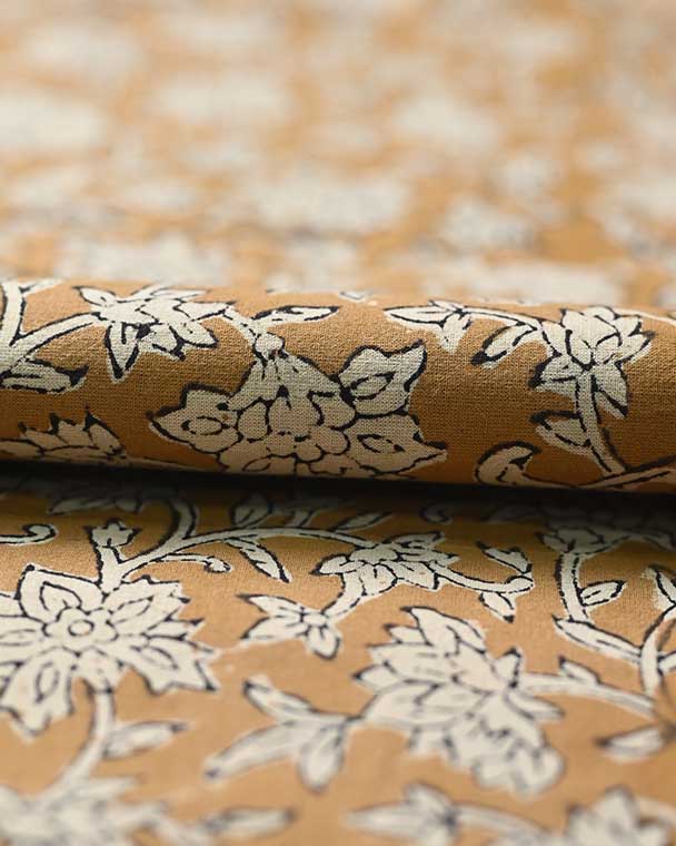Abbey Block Print Indian Cotton Fabric