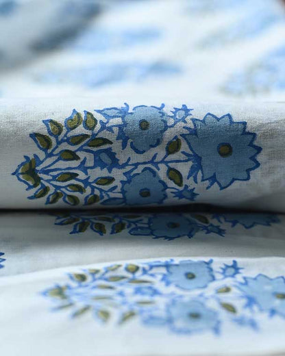 Mughal Flower Block Print Cotton Fabric