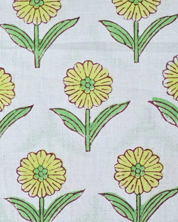 Alexis Indian Cotton Block Print Fabric by the Yard
