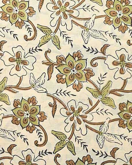 Holly Indian Cotton Block Print Fabric