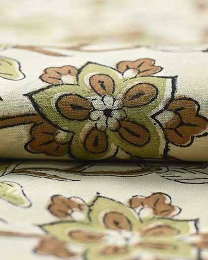 Holly Indian Cotton Block Print Fabric
