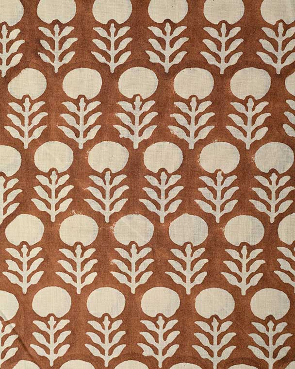 Edison Hand Block Printed Indian Cotton Fabric