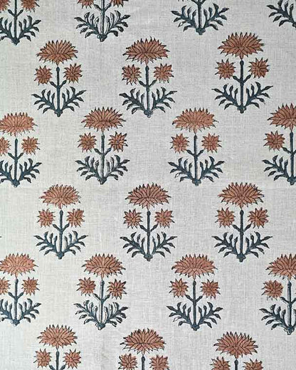 Sylvia Hand Block Printed Linen Fabric