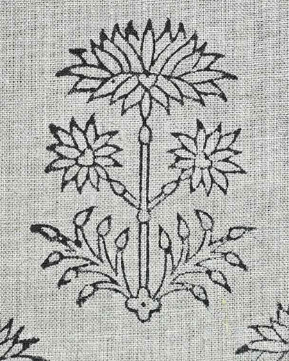 Decorative floral pattern on a textured fabric background