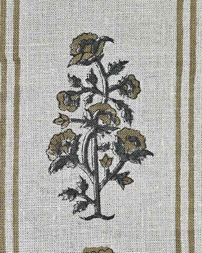Arla Hand Block Printed Linen Fabric