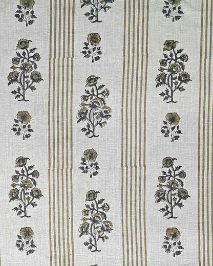 Arla Hand Block Printed Linen Fabric