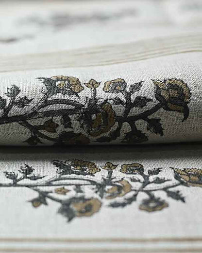 Arla Hand Block Printed Linen Fabric