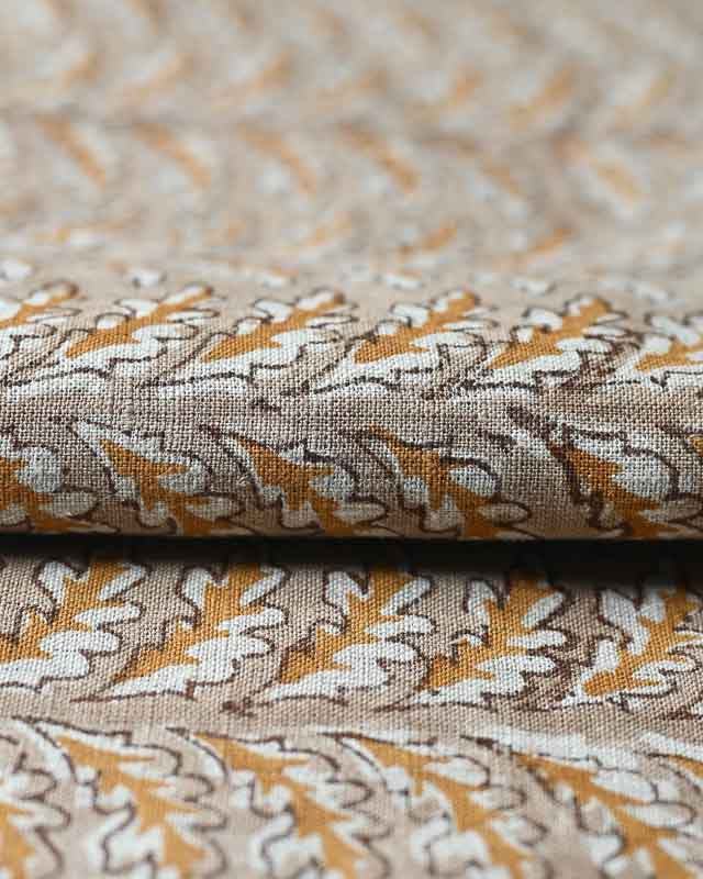 Scottie Hand Block Printed Linen Fabric