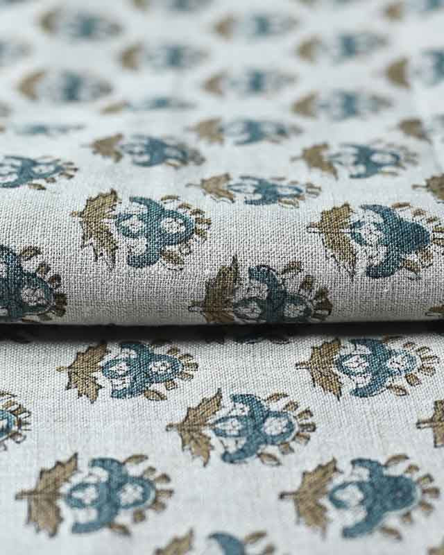 Alba Hand Block Printed Linen