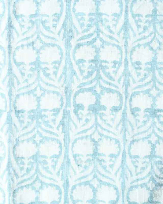 Henderson Floral Block Printed Linen Fabric