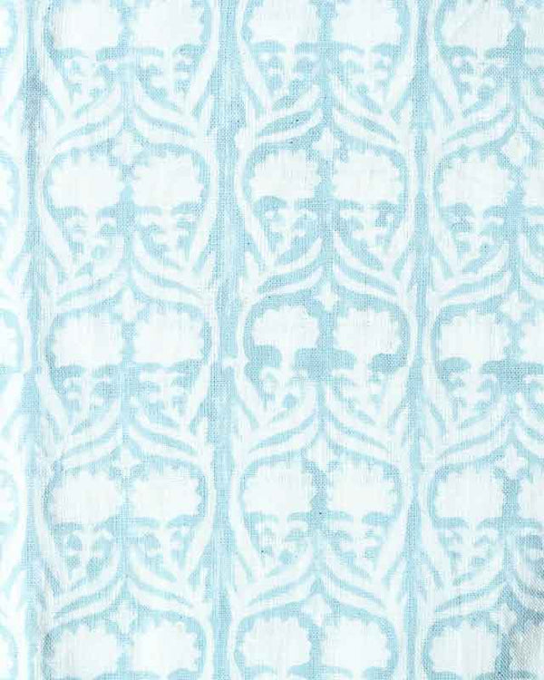 Henderson Floral Block Printed Linen Fabric