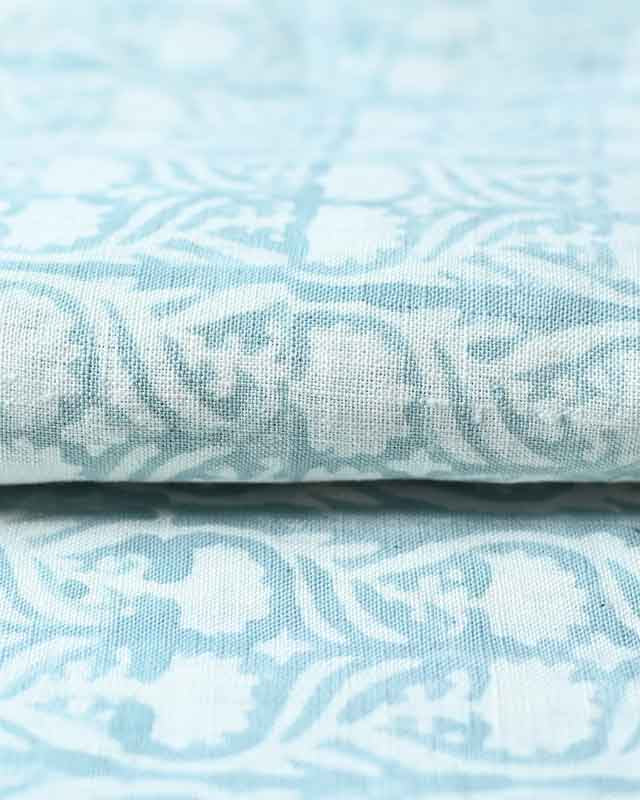 Henderson Floral Block Printed Linen Fabric