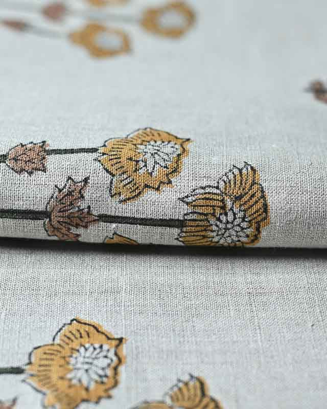 Leander Indian Block Print Linen