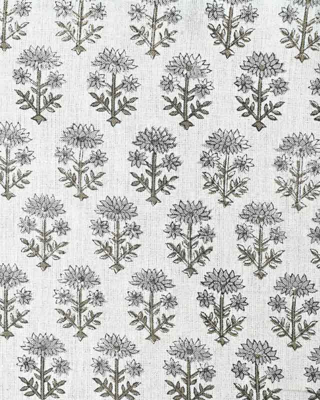 Sylvia Hand Block Printed Linen Fabric