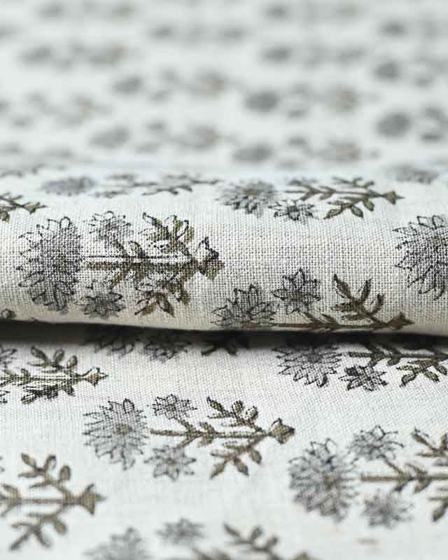 Sylvia Hand Block Printed Linen Fabric