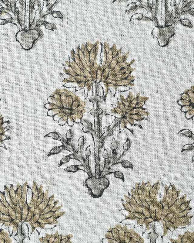 Sylvia Hand Block Printed Linen Fabric