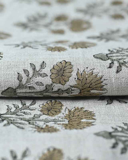 Sylvia Hand Block Printed Linen Fabric