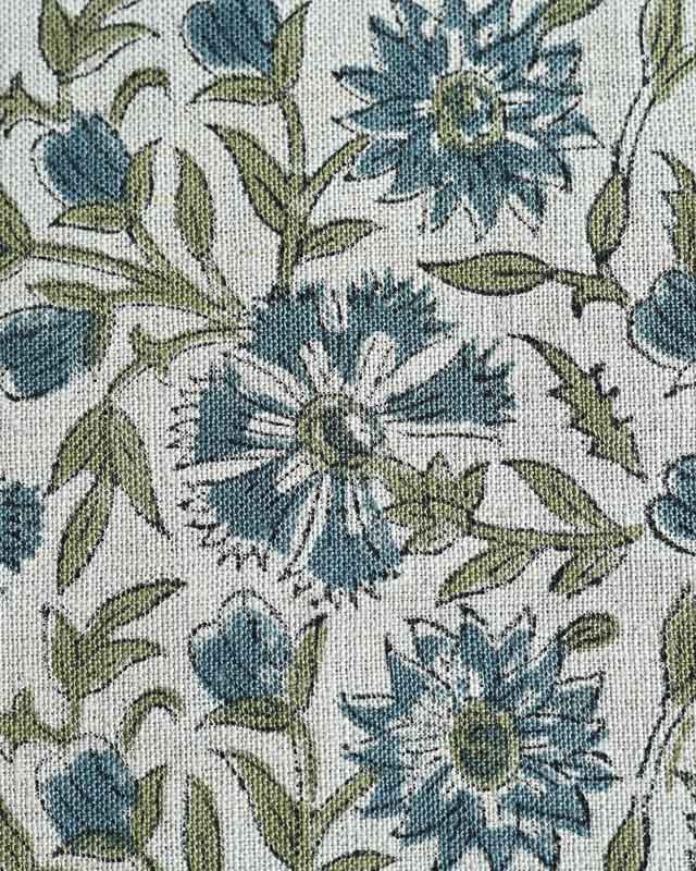 Veronica Hand Block Printed Linen Fabric