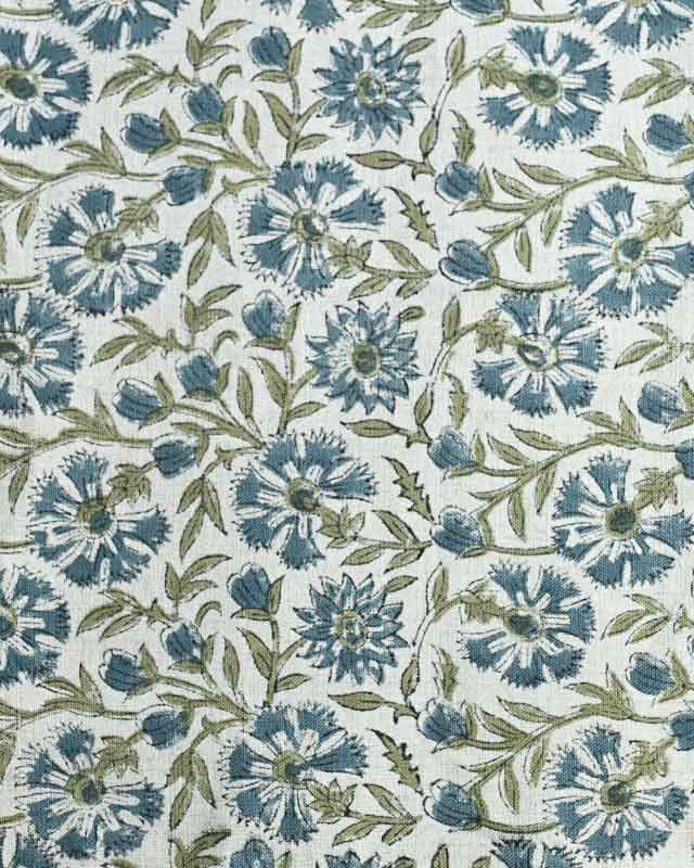 Veronica Hand Block Printed Linen Fabric