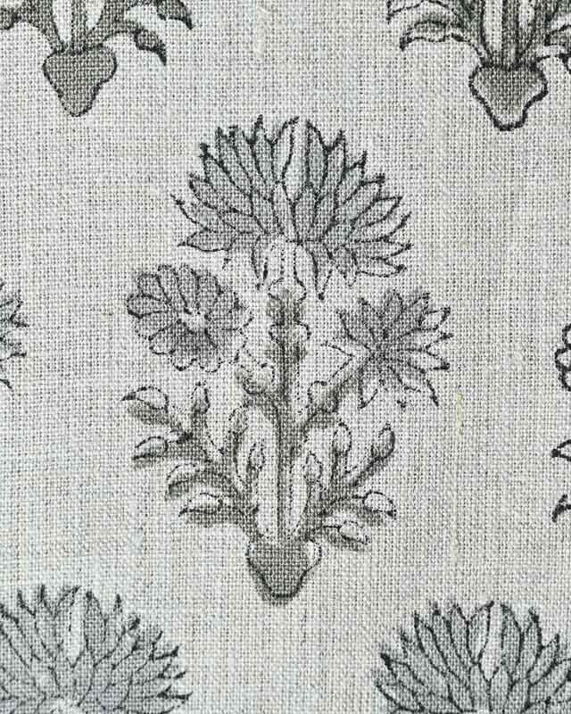 Sylvia Hand Block Printed Linen Fabric
