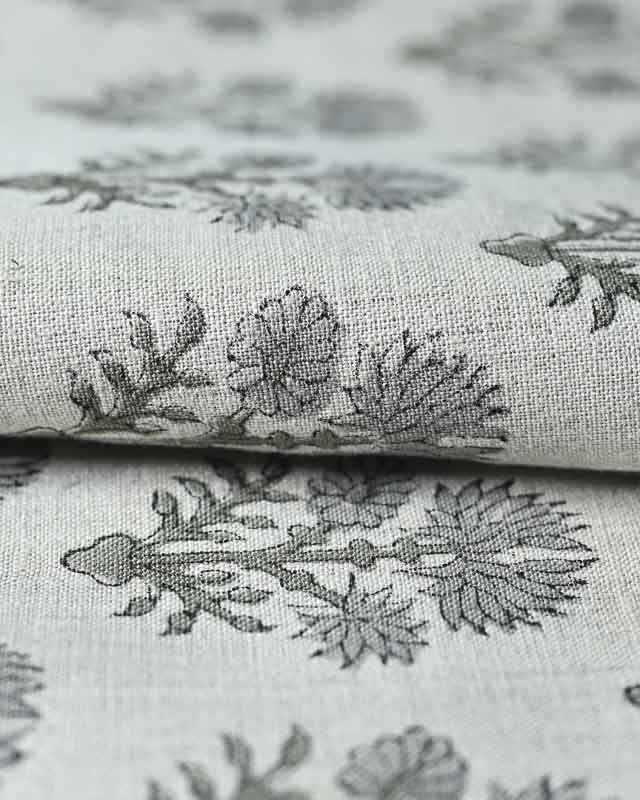 Sylvia Hand Block Printed Linen Fabric