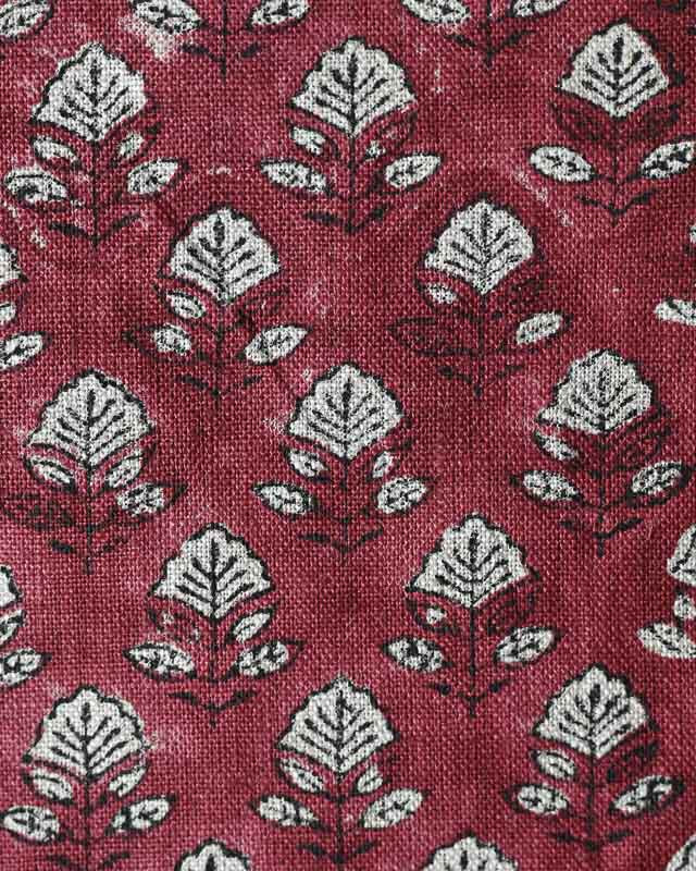Zay Hand Block Printed Linen Upholstery Fabric